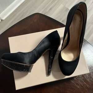 BCBG- Capone Satin/Party Glitter Heels